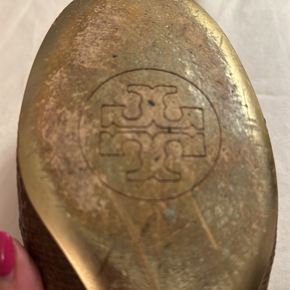 Tory Burch $295 size 8 petal ballet flats lavender woven raffia straw euc box - Picture 4 of 14